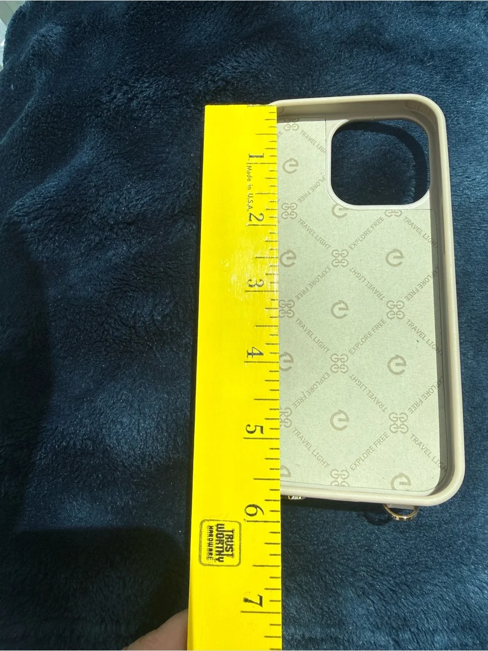 Cream Wallet Phone Case with Eyelash Glasses Holder